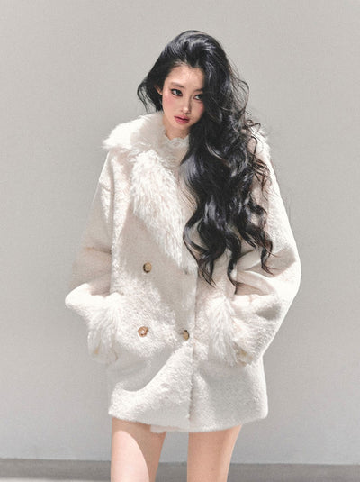Off-white Fur Trim Coat DIA0675