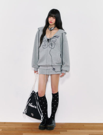 American Digital Print Sweatshirt Jacket WEE0030