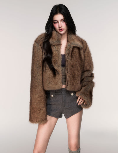 Short Eco-Friendly Fur Coat LUL0210