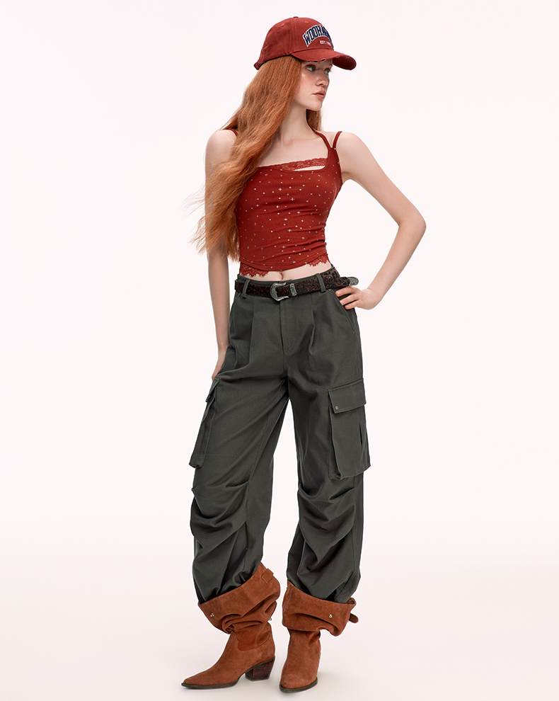 Loose Straight Wide Leg Workwear Casual Pants WOO0142