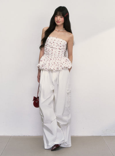 White Floral Tube Top WEE0017