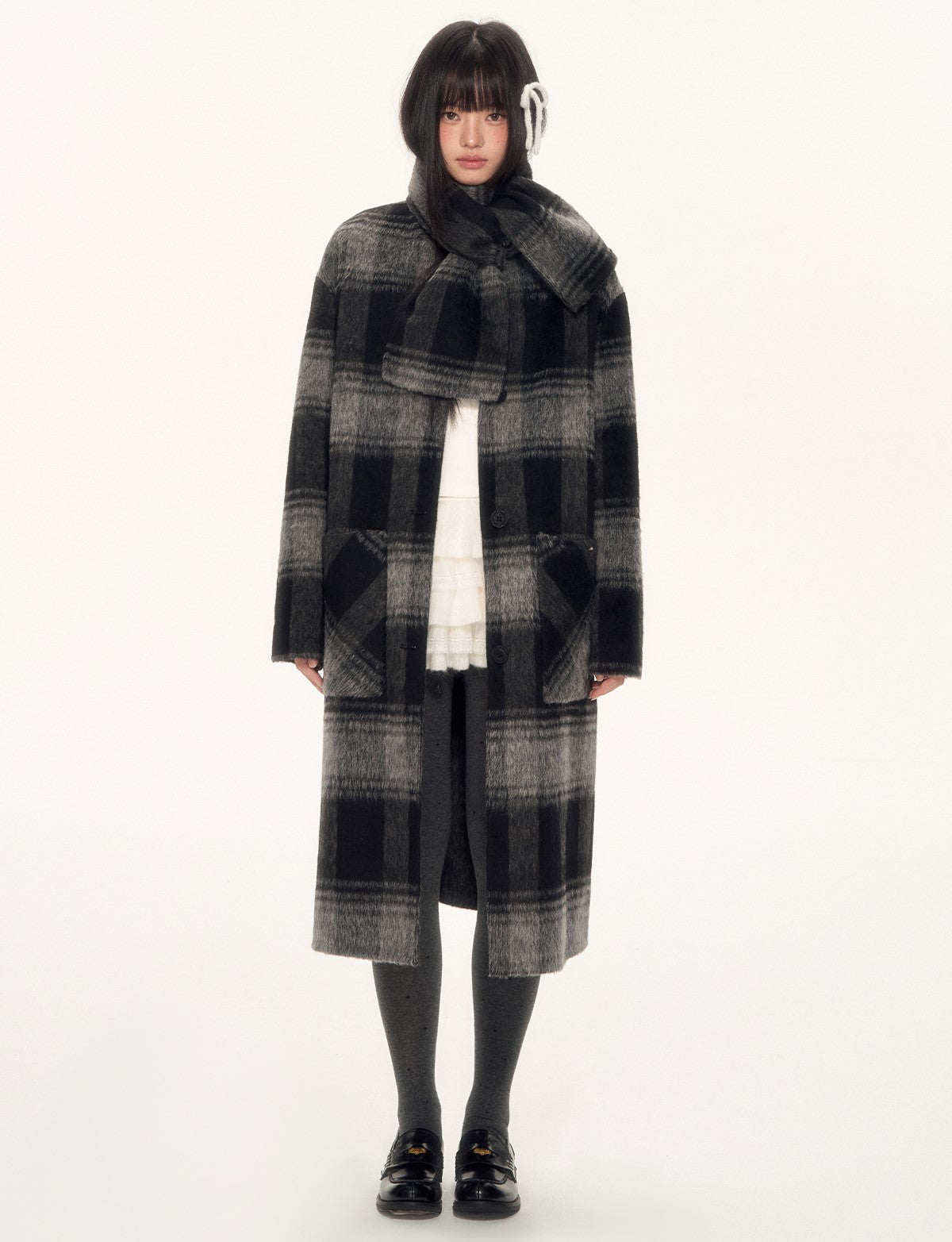 High-End Plaid Long Wool Coat WEE0092