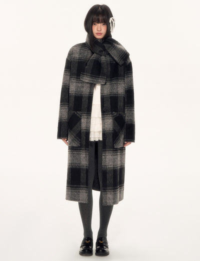 High-End Plaid Long Wool Coat WEE0092