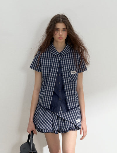 Plaid Multi-layered Puffy Skirt/Scarf SUN0138
