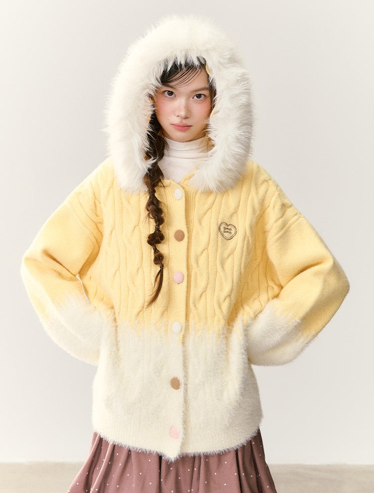 Colorful Button Gradient Knit Cardigan NTO0246