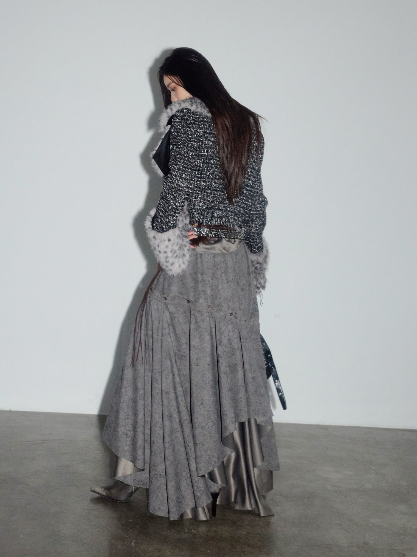 Leopard Print Faux Fur Short Jacket JNY0273