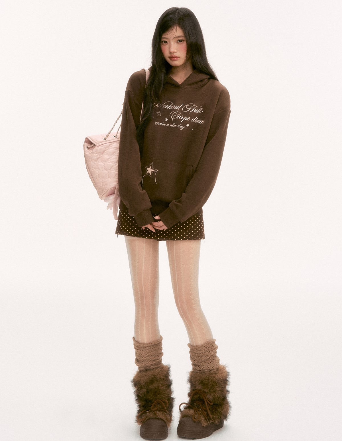 Retro Rhinestone Letter Hooded Sweatshirt WEE0121