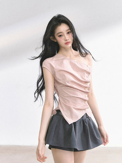Off-shoulder Slim Shirt DIA0482