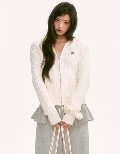 White Lazy Style Knit Cardigan WEE0137