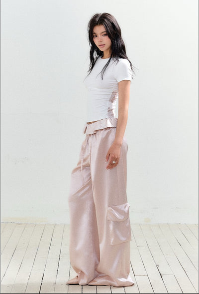 Large Pocket Satin High-end Pants AGM0153
