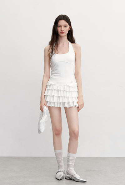 Halter Neck Splicing Cake Dress AYF0094
