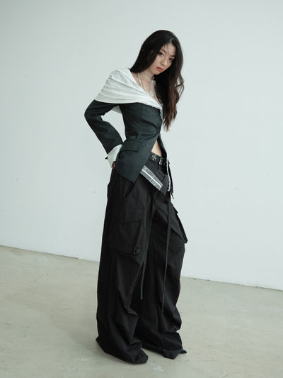 Off-shoulder Fake Two-piece Suit Jacket JNY0218