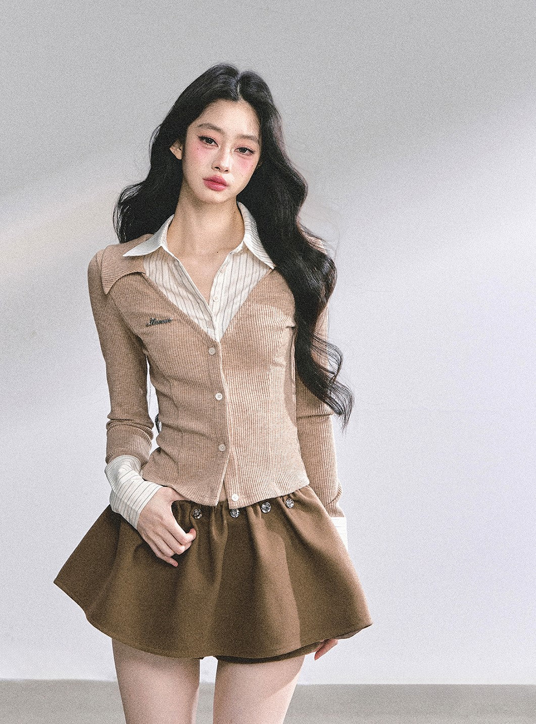 Fake Two-Piece Striped Shirt DIA0557
