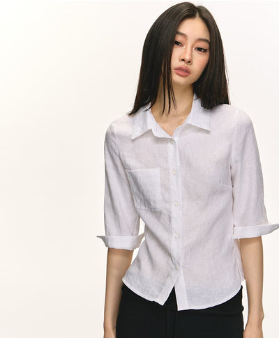 Linen Mid-sleeve Shirt ANA0052