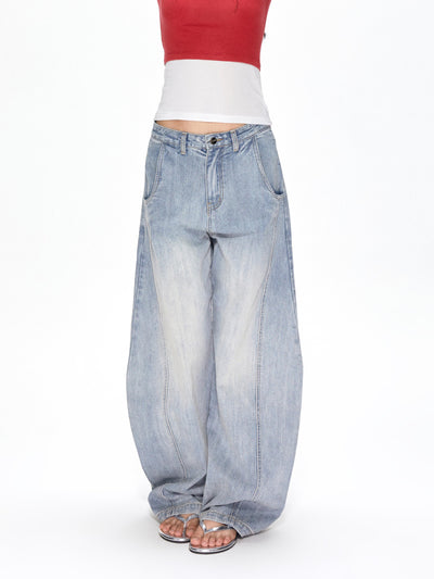 Washed Machete Loose Jeans APE0393