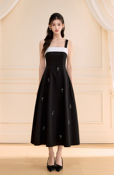 Swing A-line Long Suspender Dress OSH0156