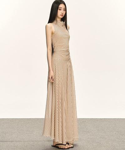 Georgette Striped Slit Long Dress ANA0031