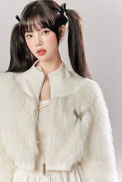 Niche Design Splicing Fur Short Jacket TBI0050