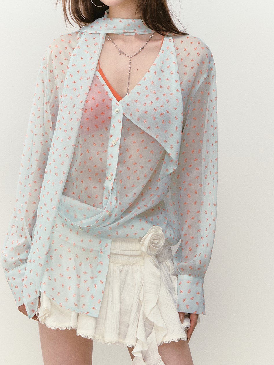 Floral Ribbon Sun-shading Shirt VIA0279