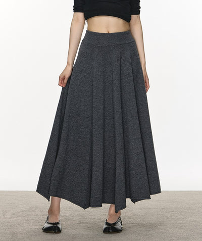 Soft Wool Pleated Midi Skirt ANA0113