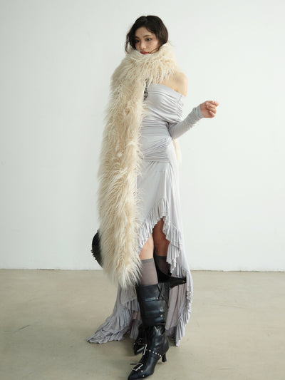 Environmentally Friendly Imitation Fur Large Wrapping Long Scarf JNY0182