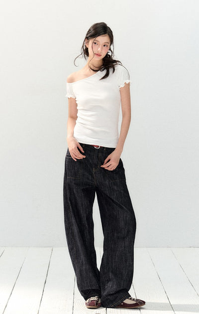 Short-sleeved Waist Slim T-shirt SHI0140