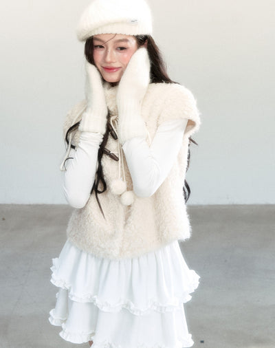 Eco-Friendly Fur Stand Collar Jacket FRA0442