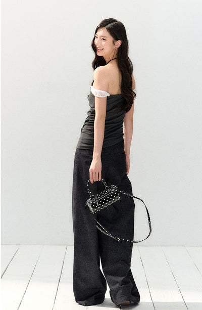 Lace One-shoulder Sling Top SHI0152