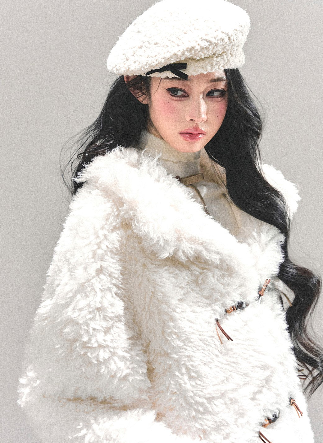 Lambswool Shearling White Coat DIA0683