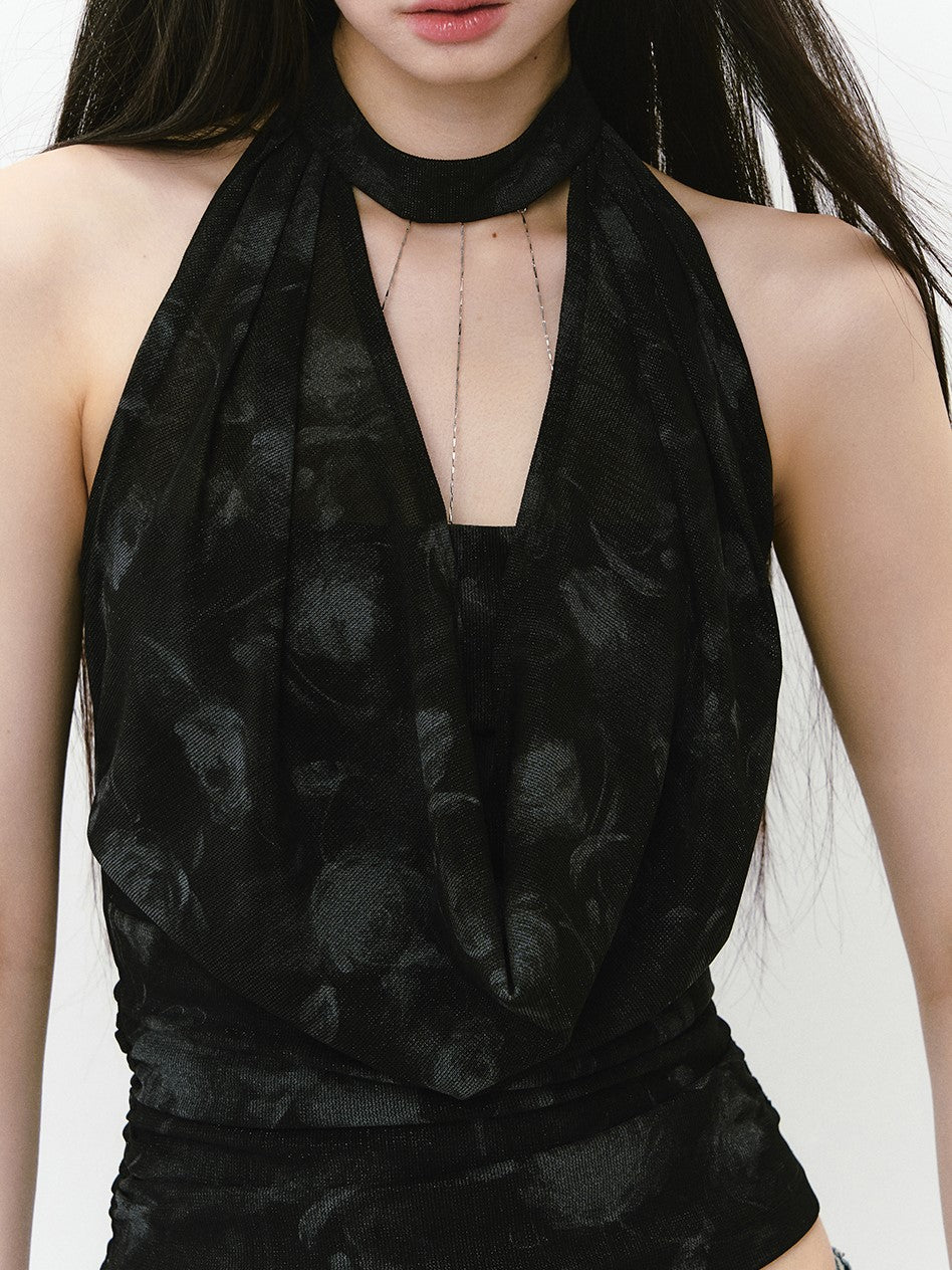 Swing Collar Halter Neck Top VIA0271