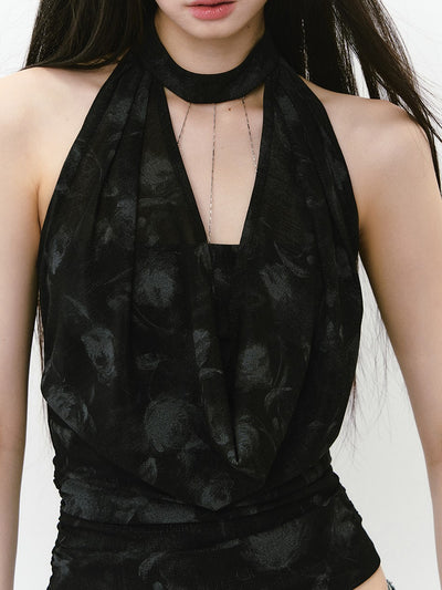 Swing Collar Halter Neck Top VIA0271