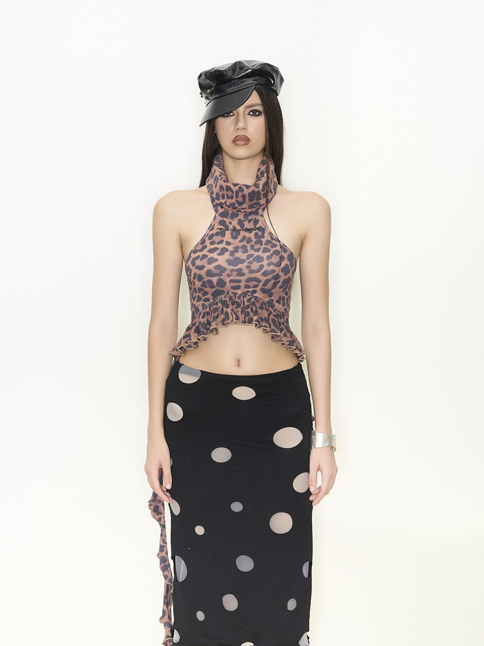 Leopard Print High Collar Top NOL0062