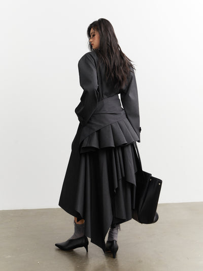 Ruffled Silhouette Suit Jacket JNY0259