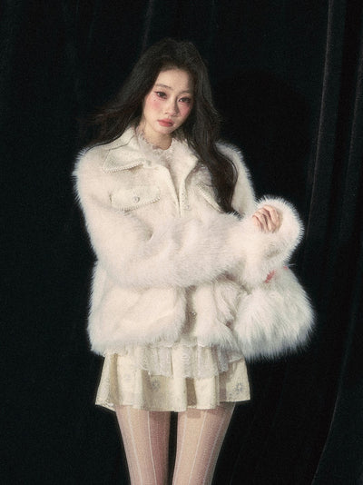 Snow Velvet Lazy Style Warm Fur Jacket DIA0242