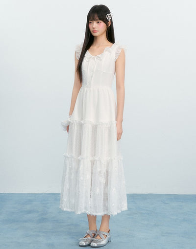 Small Flying Sleeves Cake Mesh Dress NTO0223