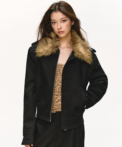Fur-Collar Quilted Casual Short Jacket ANA0085