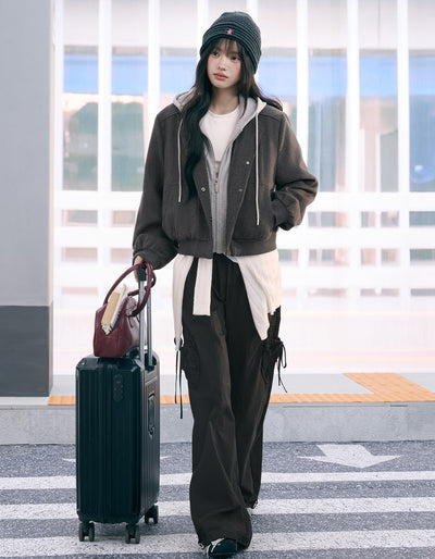 Detachable Faux Two-piece Hooded Jacket WEE0078