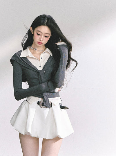 Fake Two-piece Short Polo Shirt DIA0541