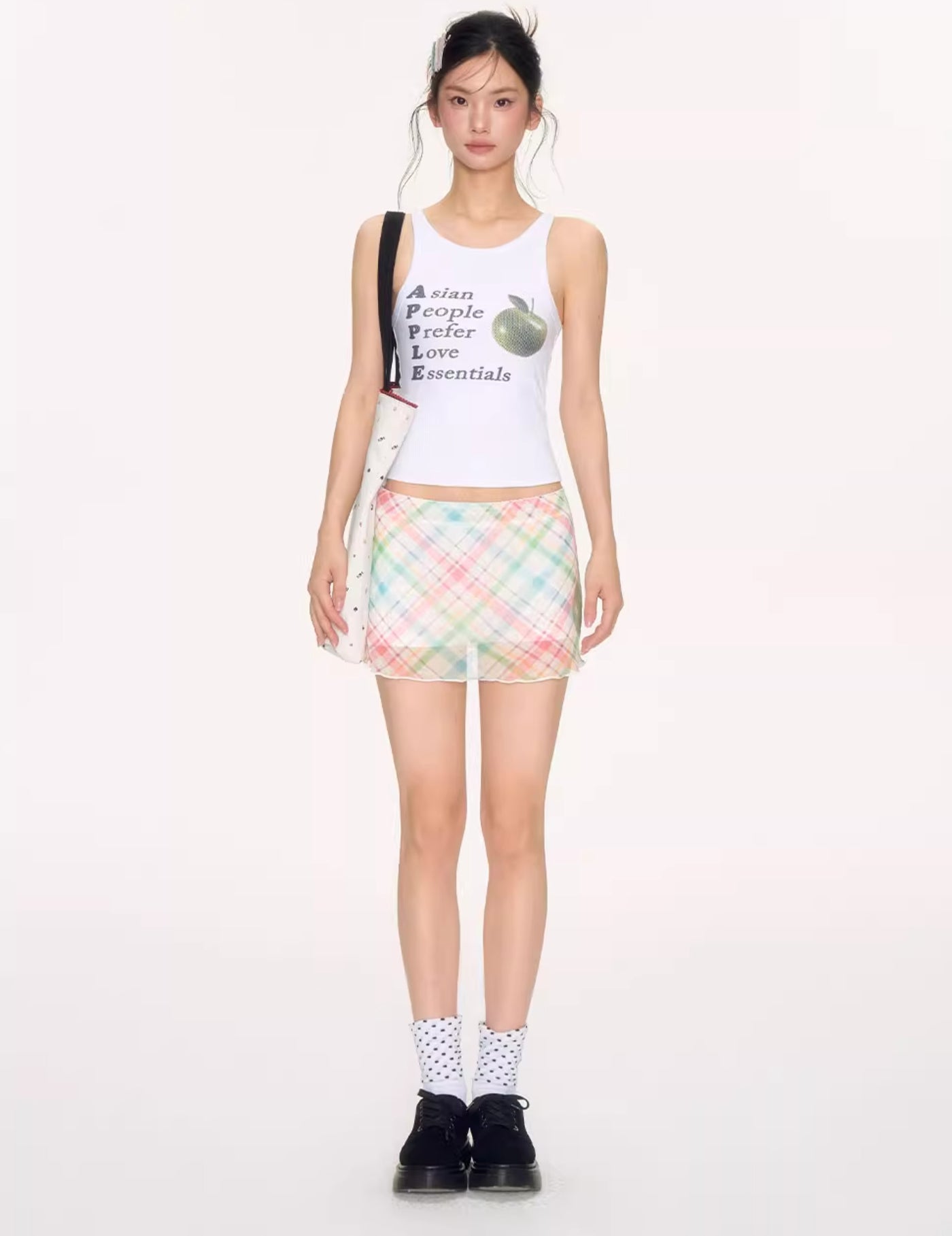 Apple Plaid A-line Skirt NEC0222