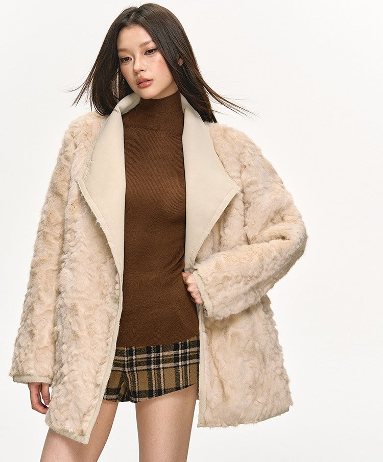 High-end Stand-collar Faux Fur Coat ANA0081