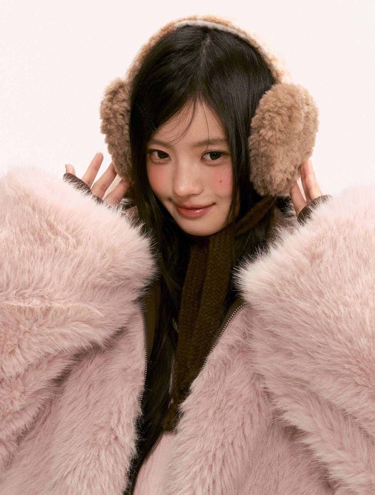 Reversible Color-blocked Plush Coat WEE0134