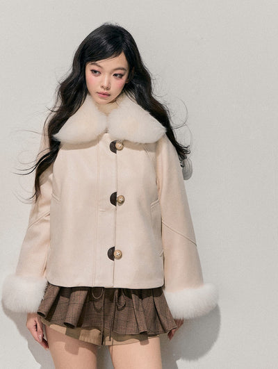 Fur Collar Plush Coat DIA0770