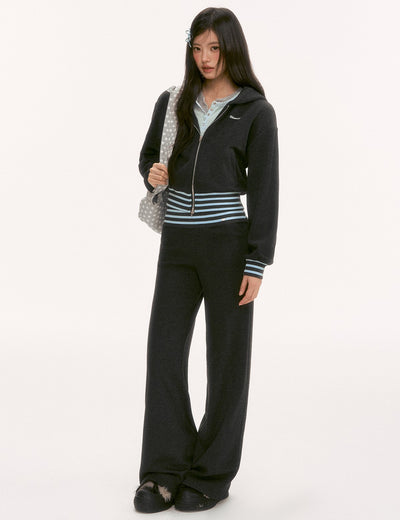 Color Block Striped Slim Fit Hooded Jacket WEE0128