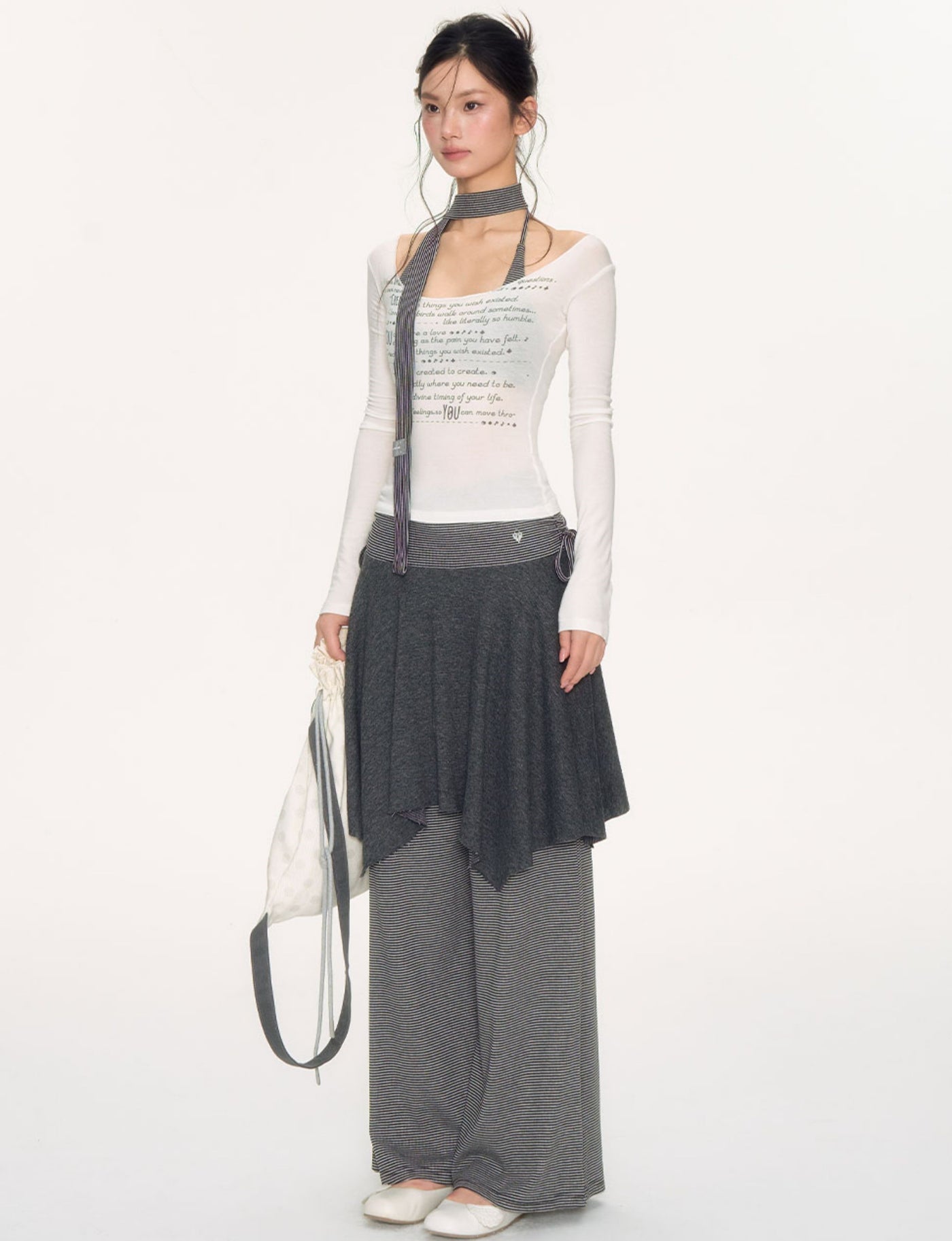 Striped Loose Casual Drape Pants NEC0223