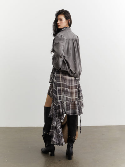 Retro Diamond Pleated Short Jacket JNY0257