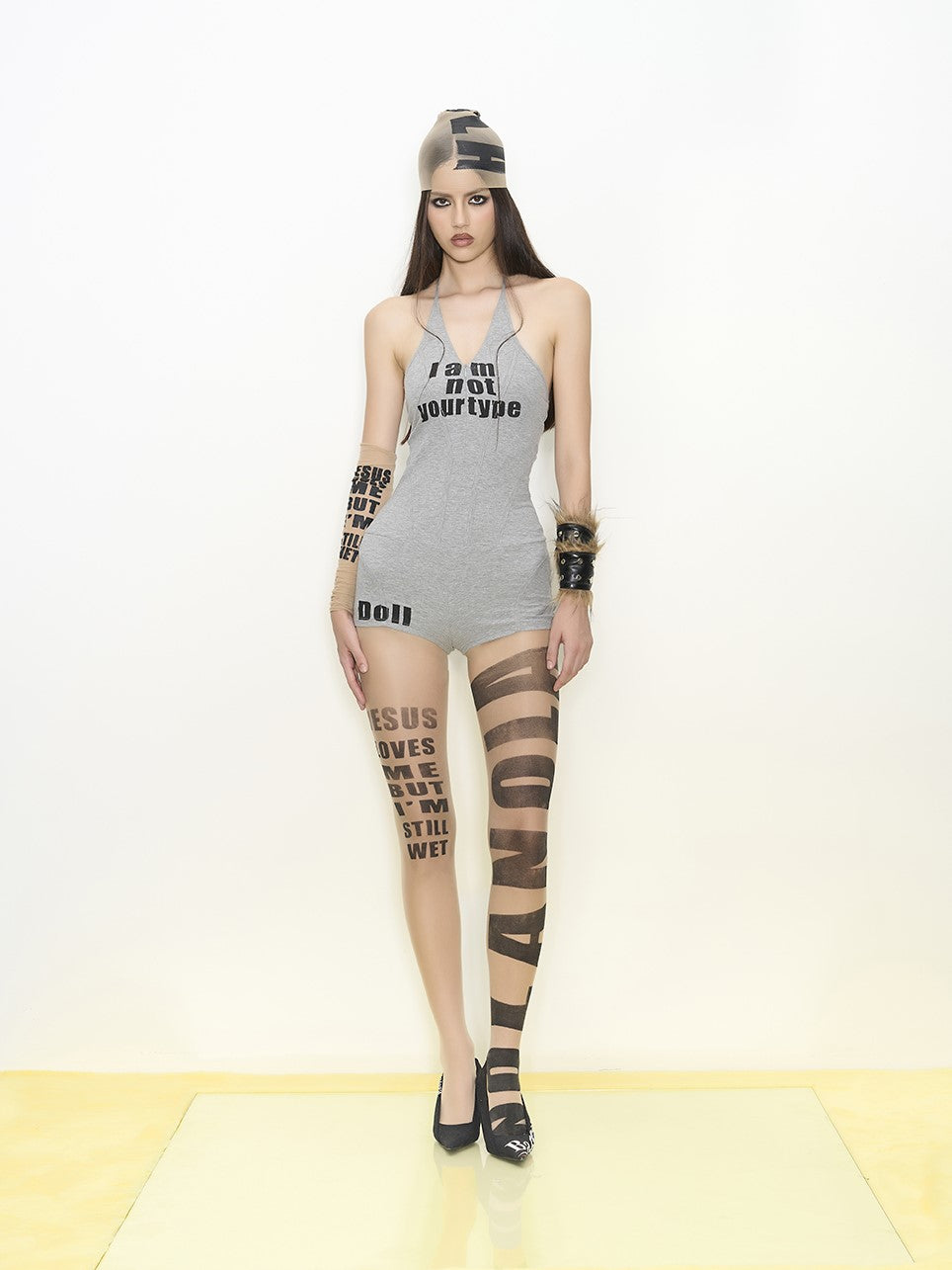 Stretch Tights Deep V-neck Jumpsuit NOL0061