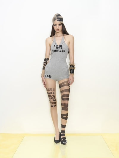 Stretch Tights Deep V-neck Jumpsuit NOL0061