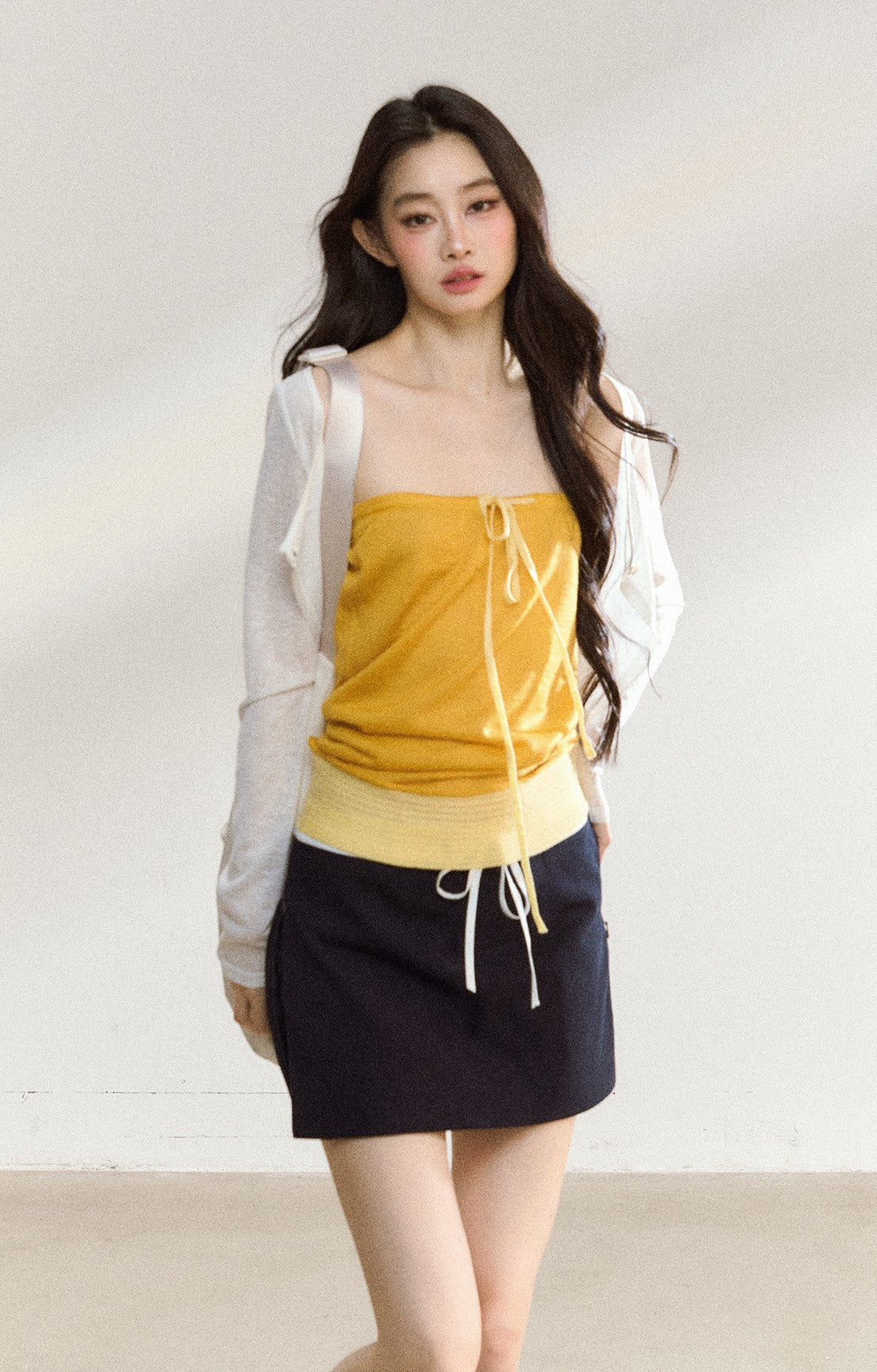 Three-color Bow Tube Top SHI0201