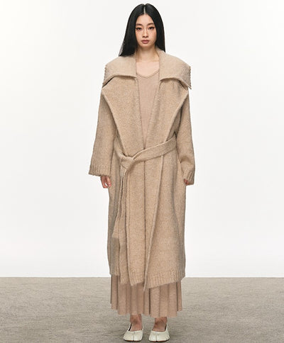 Lazy Style Knitted Belt Long Cardigan ANA0103