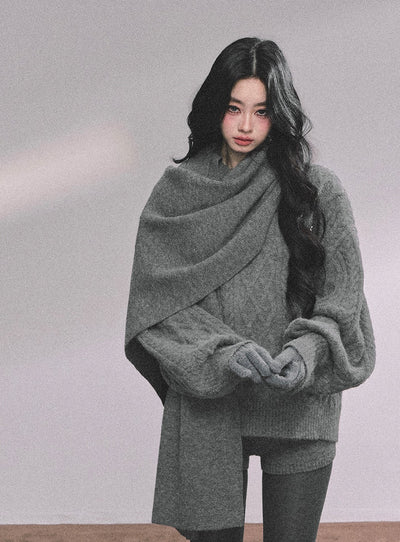 Cable Sweater/Scarf/Shorts DIA0621